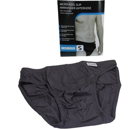 Banzaa Microvezel Slip Gevoerd voor Heren maat S Grijs – 30x24cm | Onderbroek voor Mannen Katoen | Ondergoed