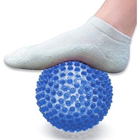 Banzaa Massage Bal groot – Ontspannen Handen en Voeten  – 19cm | Hoge Dichtheid Massagestekels | Stekelig Plastic Massage Apparaat voor Ontspanning | Massagebal met Stekels | Lacrosse Bal – Blauw