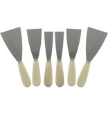 Benson Premium RVS Plamuurmessen Set - 6 stuks - 3/5/7 cm | Handige Messen van Verschillende Breedtes voor Gebruik bij Werkzaamheden aan Muren en Wanden | Plamuurmesset | Plamuurmes | Behangmes