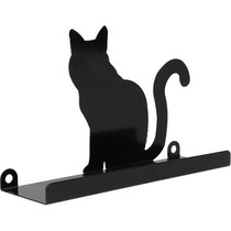 Wandplankje met met Muurstickers zwart katje