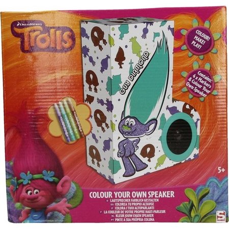 Trolls Trolls Kleur je eigen Speaker Set – 27x28x5cm | Maak je eigen Kleurbox Set