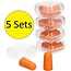 Banzaa Oranje Foam Earplugs 10 Stuks 5 Setjes van 2 in Stevig Bewaarbakje – 2x1cm | Kneed Oordopjes voor Gehoorbescherming | Oor Plugs