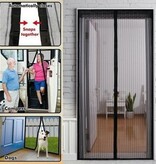 Banzaa Zwart Magnetisch Deur Gordijn Tegen Insecten 2x210x50cm | Laat Vliegen Buiten en Maar Frisse Lucht Binnen | Magnetisch Anti Insecten Horgordijn | Hordeur Deurgordijn | Zwart Deurgordijn | Insect Net | Deurgordijnen | Deurhor Met Magneet