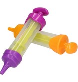 Banzaa Magic Kitchen Pull Pops Ijslolly Spuit voor Kinderen - Paars en Oranje - 21x5 cm - 2 Stuks | Ijsjesmaker voor Yoghurtijsjes en Waterijsjes | Ijsjesvormen | Ijs Vormjes | Ijsjes Maken | Vries Vormen