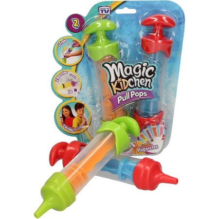 Banzaa Magic Kitchen Pull Pops Ijsjes Vormen voor Kinderen - Rood en Groen - 21x5 cm – 2 Stuks | Ijsjesmaker voor Yoghurtijsjes en Waterijsjes | Ijsjesvormen | Ijs Vormjes | Ijslolly Maken | Vries Spuit