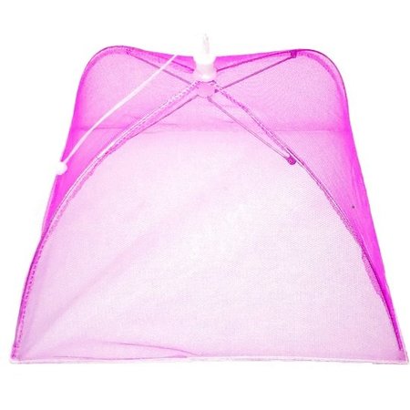 Banzaa Vliegenkap Opvouwbaar – 30x20cm – Kanten Design – Pop Up Insecten Net – Beschermd uw eten tegen Vliegen – Roze