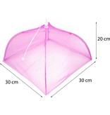 Banzaa Vliegenkap Opvouwbaar – 30x20cm – Kanten Design – Pop Up Insecten Net – Beschermd uw eten tegen Vliegen – Roze