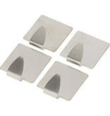 Benson Zelfklevende RVS Wandhaakjes Set - 4 Stuks - Vierkant | Vierkante Handdoek Haakjes | Multi Wandhaakje | Muur Haak | Deurhaak | Haken | Wandhaak