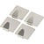 Benson Zelfklevende RVS Wandhaakjes Set - 4 Stuks
