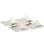 Benson Zelfklevende RVS Wandhaakjes Set - 4 Stuks - Vierkant | Vierkante Handdoek Haakjes | Multi Wandhaakje | Muur Haak | Deurhaak | Haken | Wandhaak