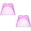 Banzaa Vliegenkap Opvouwbaar 2 Stuks – 30x20cm – Kanten Design – Pop Up Insecten Net – Beschermd uw eten tegen Vliegen – Roze