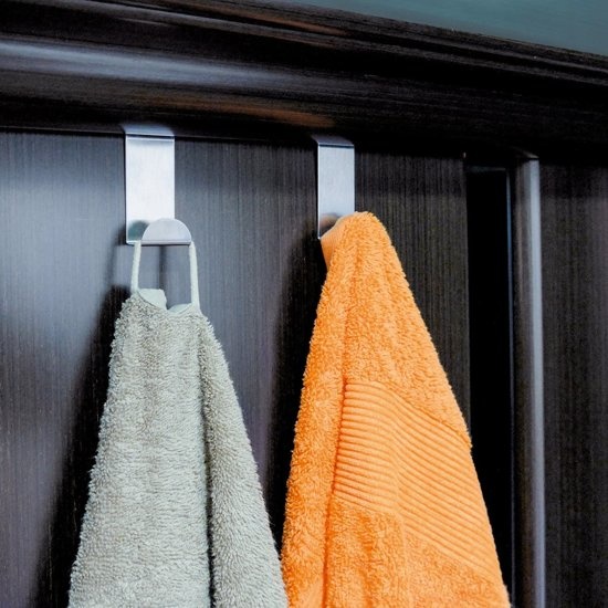 Fabrikant ding slaap RVS Deurhaak Set - 6 Stuks voor Ophangen Theedoek / Handdoek | Zonder Te  Schroeven | Roestvrijstaal | Kapstokken | Deurhaken | Ophanghaak |  Ophanghaken | Deur Haken | Best Deals Online BV