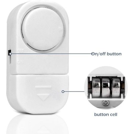 Benson 2x Draadloze Mini-Alarmen Set met Sensor - 2 Stuks  - 95 dB - Inclusief Batterijen en Montageset | Pakket van 2 Magnetische Deur en Raam Sensor Alarmsystemen | Woningbeveiliging | Waarschuwings Alarm Tegen Inbrekers en Indringers