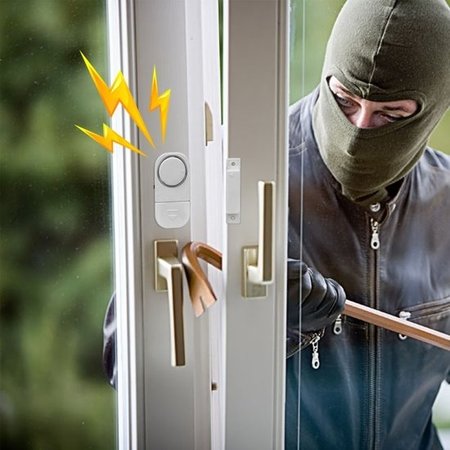 Benson 2x Draadloze Mini-Alarmen Set met Sensor - 2 Stuks  - 95 dB - Inclusief Batterijen en Montageset | Pakket van 2 Magnetische Deur en Raam Sensor Alarmsystemen | Woningbeveiliging | Waarschuwings Alarm Tegen Inbrekers en Indringers
