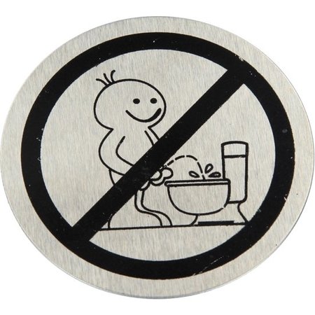 Banzaa Toilet Deurbordje Verboden Staand te Plassen – 7cm – Wc Bordje – Pictogram