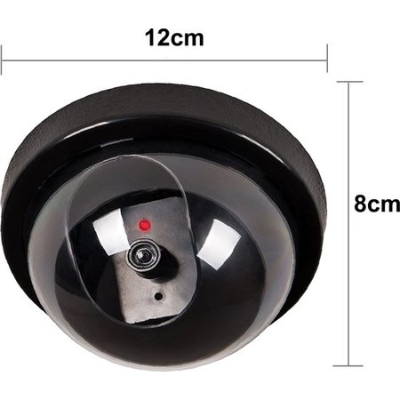 Banzaa Premium 1x Dummy LED Beveiligingscamera met Bewegingssensor – 12x8cm – Zwart – 1 Stuks | Draadloze Nepcamera Met Rode Led op Batterijen | Knipperende Camera Beveiliging Voor Binnen en Buiten | Buitencamera | CCTV Dome Bewakingscamera