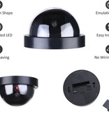 Banzaa Premium 1x Dummy LED Beveiligingscamera met Bewegingssensor – 12x8cm – Zwart – 1 Stuks | Draadloze Nepcamera Met Rode Led op Batterijen | Knipperende Camera Beveiliging Voor Binnen en Buiten | Buitencamera | CCTV Dome Bewakingscamera