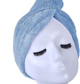 Banzaa Blauwe Microvezel Handdoek Droogt Uw Natte Hoofdhaar 7x Sneller – Blauw | Absorberende Voorgevormde Hoofdhanddoek Geschikt Voor Drogen van Kort en Lang Kapsel | Haartulband Voor Snel Opdrogen van Nat Haar Na het Douchen of Baden | Haarwikkels