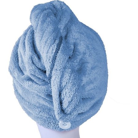 Banzaa Blauwe Microvezel Handdoek Droogt Uw Natte Hoofdhaar 7x Sneller – Blauw | Absorberende Voorgevormde Hoofdhanddoek Geschikt Voor Drogen van Kort en Lang Kapsel | Haartulband Voor Snel Opdrogen van Nat Haar Na het Douchen of Baden | Haarwikkels