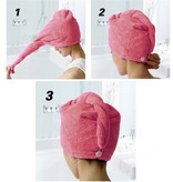 Banzaa Lichtroze Microvezel Handdoek Droogt Uw Natte Hoofdhaar 7x Sneller – Licht Roze | Absorberende Voorgevormde Hoofdhanddoek Geschikt Voor Drogen van Kort en Lang Kapsel | Haartulband Voor Snel Opdrogen van Nat Haar Na het Douchen of Baden | Haa