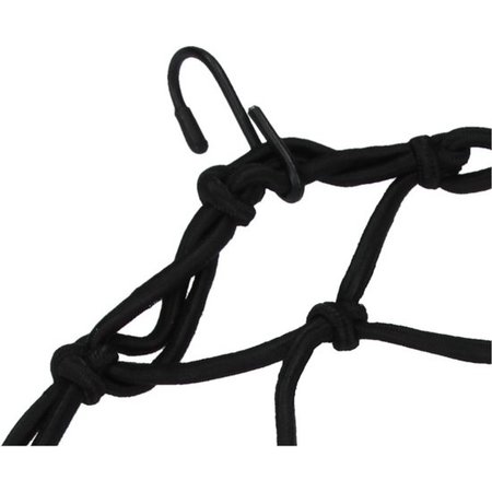 Banzaa Premium Bagagenet met 6 Haken – 25x25cm – 55x55 Uitgerekt – Zwart | Spin, Motorfiets Scooter en Fiets