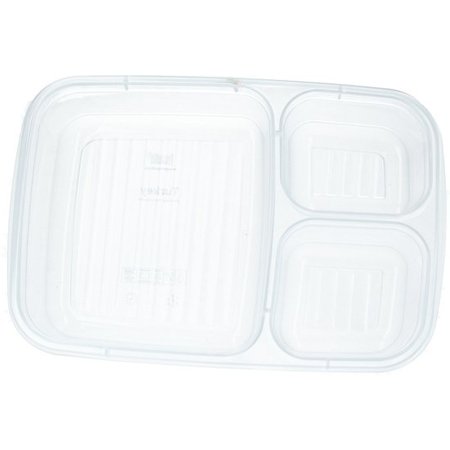 Banzaa Lunch box met Deksel 1,2 Liter – Voedselbak – Vaatwasser Geschikt – Met drie vakken – Oudroze