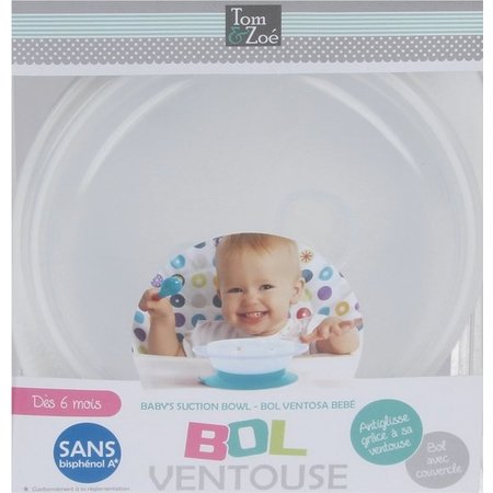 Banzaa Eetkom met Zuignap voor Baby’s vanaf 6 maanden Blauw – 14x6cm | Magnetron Bestendig Bord voor Kindjes