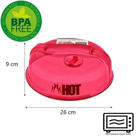 Banzaa Magnetron Deksel met afsluitbaar ontluchtingsventiel Rood – 26x7cm | Voor het Bereiden van Stoommaaltijden