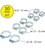 Banzaa 10 Delige Slangklemmen set 3 maten | Klemmen Set voor om de Tuinslang Afvoerslang of Doucheslang Verschillende Formaten | Slang Koppeling Klem