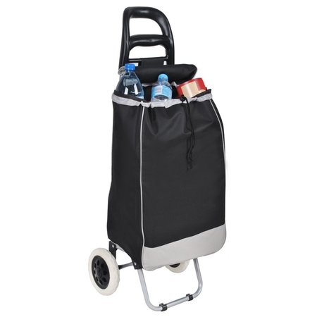 Banzaa Trolley Boodschappen Tas Wagen Op 2 Wieltjes - Boodschappentrolley Zwart Grijs