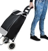 Banzaa Trolley Boodschappen Tas Wagen Op 2 Wieltjes - Boodschappentrolley Zwart Grijs