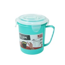 Turquoise Magnetron Soepbeker met Ontluchtingsfilter – 13x11cm | Magnetron Bestendige Beker voor het Bereiden van Soep
