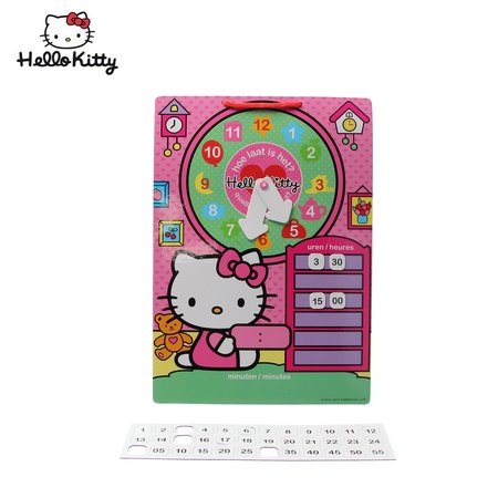 Hello Kitty Leer Klok kijken met Hello Kitty – 30x21x1cm | Kinder Spel om te leren Klokkijken | Wat is de Tijd? Spel | Educatief Spel voor Kinderen vanaf 3 Jaar en Ouder