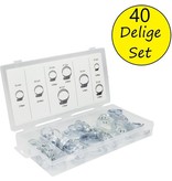 Benson Benson Slangenklemmen Set 40 Delig – 8 Verschillende Formaten – Zilverkleurig