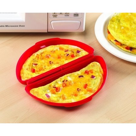 Cuisy Speciale Magnetron Omelet Maker Grijs – 19x9cm | Maak uw Omelet in de Magnetron | Magnetronbestendige Bewaarbak en Opwarmbak