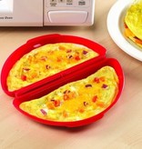 Cuisy Speciale Magnetron Omelet Maker Rood – 19x9cm | Maak uw Omelet in de Magnetron | Magnetronbestendige Bewaarbak en Opwarmbak