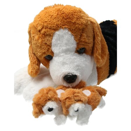 Sunkid Sunkid Pluche moederhond  2 Puppy’s Knuffeldier 40cm