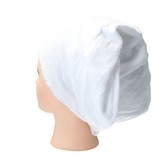 Banzaa Witte Microvezel Handdoek Droogt Uw Natte Hoofdhaar 7x Sneller – Wit| Absorberende Voorgevormde Hoofdhanddoek Geschikt Voor Drogen van Kort en Lang Kapsel | Haartulband Voor Snel Opdrogen van Nat Haar Na het Douchen of Baden | Haarwikkels