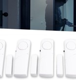 Banzaa Premium 4x Draadloos Inbraakalarm Set met Magnetische Sensoren – 4 Stuks – Wit – 90 dB  | Deur en Raam Beveiliging | Inbraakalarmsysteem| Woningbeveiliging | Waarschuwings Alarm Tegen Inbrekers en Indringers