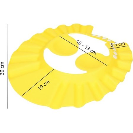 Banzaa Gele Deluxe Douchekap voor Kleine Kinderen van 0-6 Jaar met Oorbeschermers – 27cm | Shower Cap voor Baby’s en Peuters | Douchekapje voor Kindjes