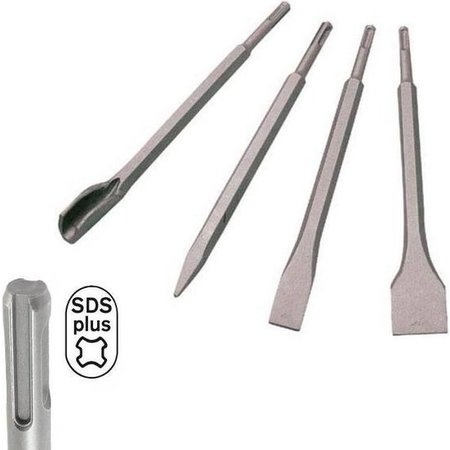 Benson Arrow- Tech Beitel set Sds Plus 4-Delig – 31x17x2cm | Klussen | Set met Beitels van Roestvrijstaal