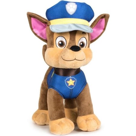 Paw Patrol Pluche Paw Patrol knuffel Chase - Classic New Style - 19 cm - Cartoon knuffels - Speelgoed voor kinderen