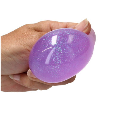 Banzaa Slijmbal met Glitters 2 Stuks – Squishy – Stressbal – Knijp Speelgoed – Paars