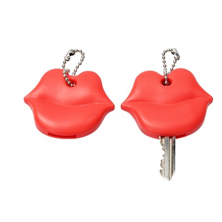 Present Time Sleutel Cover Rode Lippen 2 Stuks – Sleutelhoes – Rood