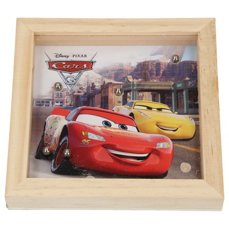 Disney Cars Disney Pixar Cars Houten Geduldsspel met 5 Balletjes – 14x14cm | Geduldspuzzel | Uitdagende Puzzels | Behendigheids Spel