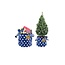 Present Time Present Time Kerstboomzak 2 Stuks Groot en Klein – Kerstboomhuls – Blauw met Witte Stippen