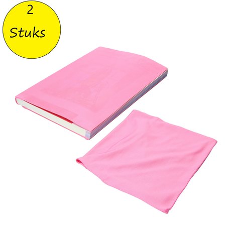 Banzaa Rekbare Boekenkaft voor Schoolboeken A4 2 Stuks roze – 18x30x1cm