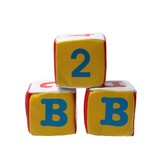 Banzaa Banzaa Zachte letter en cijfer kubus voor baby’s met rammel geluid set 3 stuks