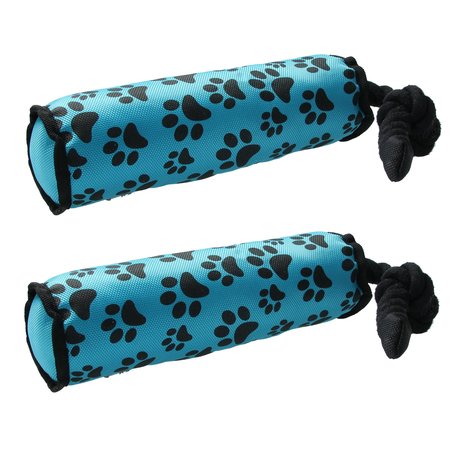 Banzaa Honden speeltouw - flostouw - blauw - 47,5 x 7,5 cm- set van 2 stuks