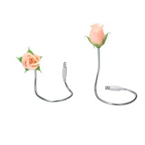 USB Kabel met Roos en Lampje 2 Stuks Roze